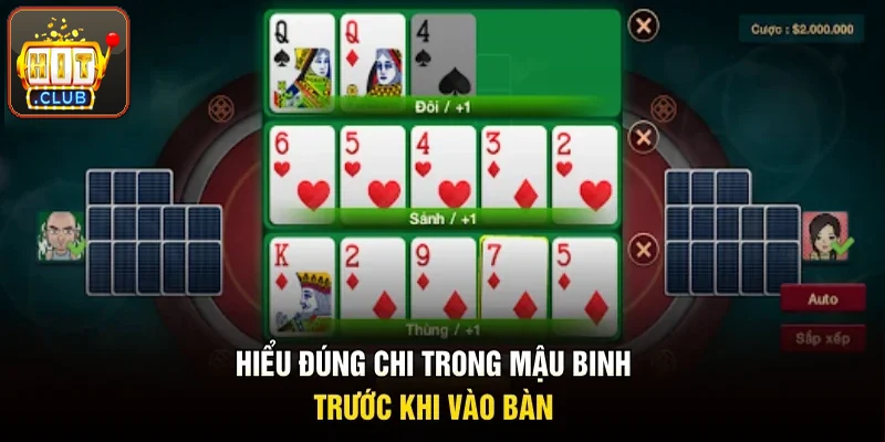 Hiểu đúng chi trong mậu binh trước khi xuống bàn